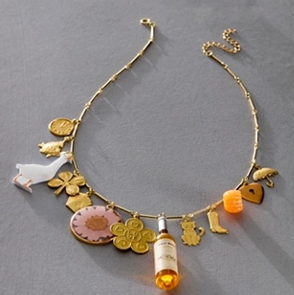 FREE PEOPLE x HAPPILY MADE CO. Wine Night Charm Necklace NWOT - Picture 5 of 5